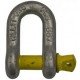 11mm Galvanised Tested D Shackle - Yellow Pin