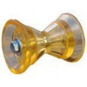 Dunbier Yellow Poly Bow Rollers With 12mm Shaft & End Caps - Suit 75mm