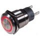 BEP Stainless Steel Push Button Switches - On/off - Red Illum - 12V