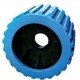 Ribbed Wobble Rollers - 20mm Bore - Blue