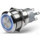 Hella Stainless Steel LED 24V Latching Switches - Blue