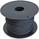Braided Plaited Cord - 2.5mm Black Polyester 100M - 185kg